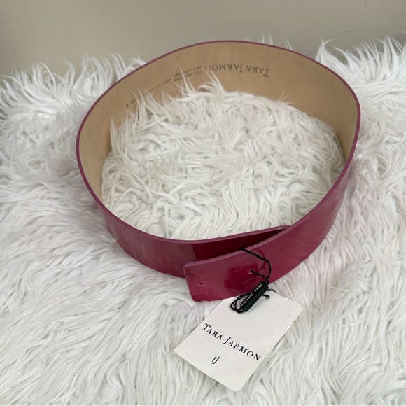 NEW Tara jarmon hot pink thick leather belt small - Picture 3 of 9